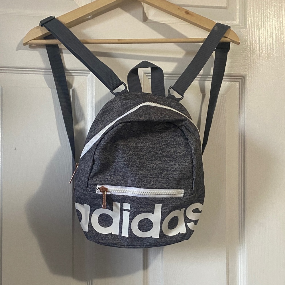 Adidas Charcoal Backpack with White Accents